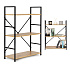 Wide Wooden Shelf with Metal Frame LOFT Style, 3 Shelves ModernHome