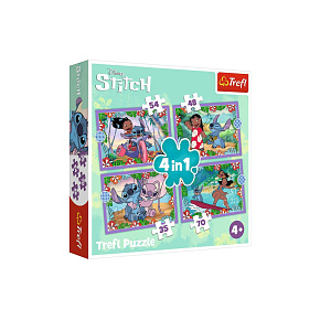 Puzzle 4v1 Bláznivý den Lilo&Stitch v krabici 28x28x6cm Puzzle 4v1 Bláznivý den Lilo&Stitch v krabici 28x28x6cm
