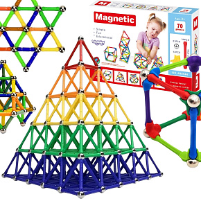 WOOPIE Magnetické Stavební Kostky Kreativní Skládačka 70 ks.