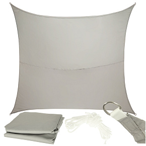 Voděodolná zahradní a terasová sluneční plachta LUARO 4x3m obdélníková šedá