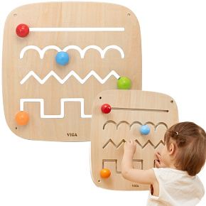 VIGA Dřevěná Manipulační Sensorická Tabule Bludiště