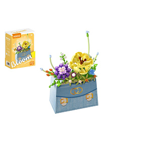 Stavebnice mini KOCO Květina v kabelce plast 223ks v krabičce 11x15x6cm