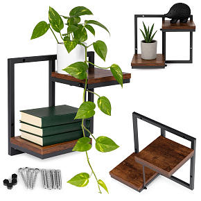 Wall Plant Stand Hanging Shelf for Flowers Decorations 2 Levels Loft ModernHome