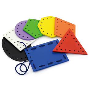 VIGA Dřevěné tvary pro navlékání a šněrování Montessori