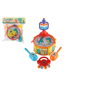 Hudební nástroje/sada plast 5ks v krabici 2 barvy v sáčku 27,5x28cm 3m+ Hudební nástroje/sada plast 5ks v krabici 2 barvy v sáčku 27,5x28cm 3m+