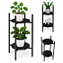 Standing Plant Stand for Flowers Decorations 2 Levels Black ModernHome