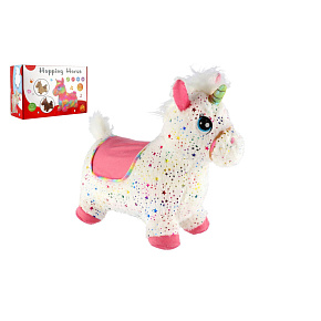 Hopsadlo jednorožec plyš bílý s hvězdičkami výš. sedla 23cm na bat. se zvukem v krab. 35x22cm 12m+ Hopsadlo jednorožec plyš bílý s hvězdičkami výš. sedla 23cm na bat. se zvukem v krab. 35x22cm 12m+