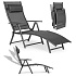 Foldable beach garden lounger, adjustable backrest, steel frame, gray, MultiGarden