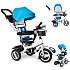 Tricycle rotating canopy durable rubber wheels blue ECOTOYS