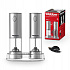 Electric Salt and Pepper Grinder Set Rechargeable USB 2 Pieces Adjustable Grinding with Light