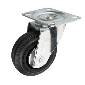 Jízdní sada s černým kolem 125mm/125kg, otočná deska Jízdní sada s černým kolem 125mm/125kg, otočná deska
