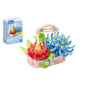 Stavebnice mini KOCO Kouzlo sukulentů plast 271ks v krabičce 11x15x6cm