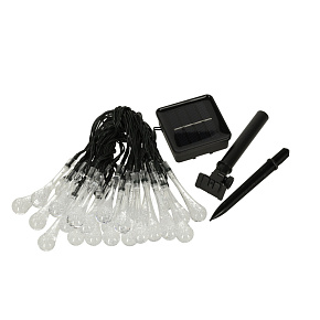 Solární zahradní lampy kapky 6,5m 30LED teplá bílá