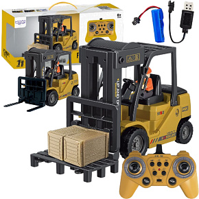 WOOPIE Dálkově Ovládaný Vysokozdvižný Vozík 2v1 Jeřáb RC - Měřítko 1:24