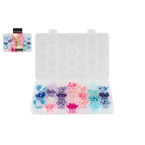 Korálky plastové barevné se šňůrkou v plastové krabičce 20x16,5cm Korálky plastové barevné se šňůrkou v plastové krabičce 20x16,5cm