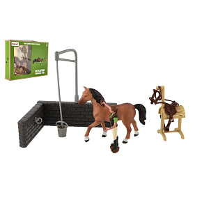 Sada farma kůň s doplňky plast v krabici 30x24x6cm Sada farma kůň s doplňky plast v krabici 30x24x6cm