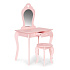Large children's wooden dressing table with a mirror for girls pink ECOTOYS