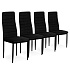 Chairs with Contoured Backrest - BLACK VELVET - Set of 4