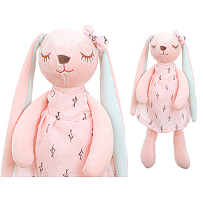 Plyšová maskotka růžový králík 35 cm