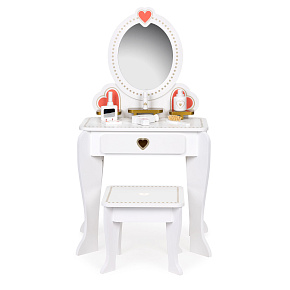 Large Wooden Vanity Table for Children with Mirror for Girls ECOTOYS