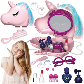 WOOPIE Toaletka pro Holčičku 2v1 Salon Krásy v Kabelce Jednorožec