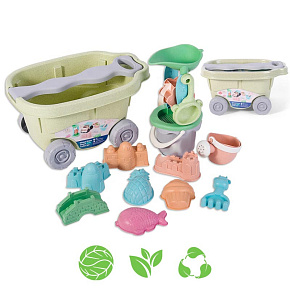 WOOPIE GREEN Sada na písek s vozíkem 13 ks BIODEGRADABILNÍ ORGANICKÝ MATERIÁL WOOPIE GREEN Sada na písek s vozíkem 13 ks BIODEGRADABILNÍ ORGANICKÝ MATERIÁL