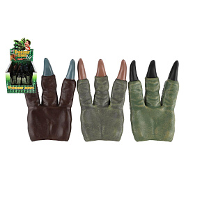 Dinosaurus tlapa/drápy na ruku guma 15x23cm 3 druhy 12ks v boxu karneval Dinosaurus tlapa/drápy na ruku guma 15x23cm 3 druhy 12ks v boxu karneval
