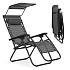 Garden beach lounger, adjustable backrest, movable roof Multigarden - gray