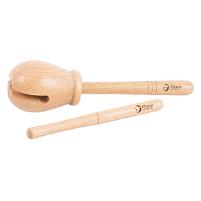 CLASSIC WORLD EDU Dřevěný Hudební Nástroj Woodblock Rytmický 2 ks.