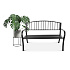 Garden bench with backrest, park bench for terrace and balcony, metal construction