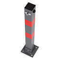 Skládací parkovací zábrana sloupek 60 cm na klíč s reflexními pruhy