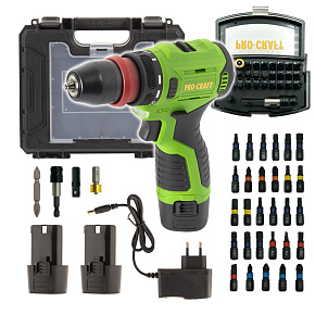 Aku šroubovák Procraft PA12Pro DFR-2b-c se sadou bitů BS-32 Aku šroubovák Procraft PA12Pro DFR-2b-c se sadou bitů BS-32