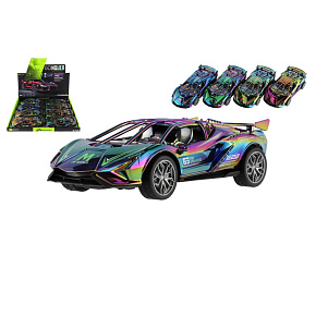 Auto sportovní plast 18cm na setrvačník na baterie se světlem se zvukem 8ks v boxu Auto sportovní plast 18cm na setrvačník na baterie se světlem se zvukem 8ks v boxu