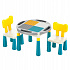 Lebula multifunkční stolek s deskou na skládání kostek 2v1 pro děti kulatý + 2 židle