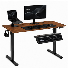 Elektrický psací stůl 120x60 cm výškově nastavitelný 72–118 cm tmavý dub ModernHome Elektrický psací stůl 120x60 cm výškově nastavitelný 72–118 cm tmavý dub ModernHome