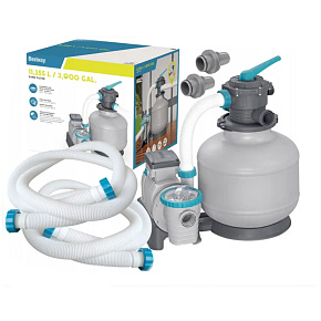 Bestway 58486 písková filtrační pumpa pro bazény 11355 l/h spojky hadice Bestway 58486 písková filtrační pumpa pro bazény 11355 l/h spojky hadice