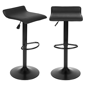 Swivel bar stool with footrest height adjustment faux leather black ModernHome