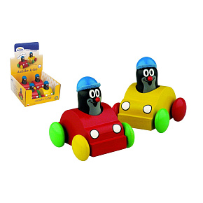 Pískající krtek v autíčku dřevo 7cm 2 barvy 4ks v boxu od 12 měsíců Pískající krtek v autíčku dřevo 7cm 2 barvy 4ks v boxu od 12 měsíců
