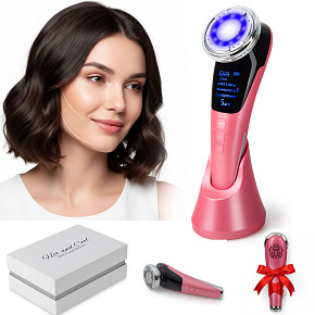 Lebula masážní přístroj na obličej ems ultrazvuk lifting mezoterapie růžový