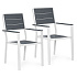 Set of 2 garden chairs for terrace balcony HDPE steel gray white MultiGarden