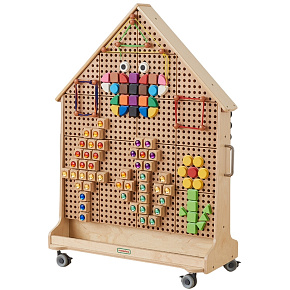 MASTERKIDZ Dřevěná Tabule STEM Samostatně Stojící XXL ve Tvaru Domu
