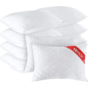 Comfort Sleep CS-MF57: Sada 10 antialergických polštářů z mikrovlákna s paměťovou pěnou a prošíváním hotelové kvality - 50x70 cm
