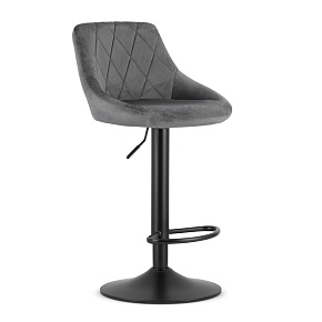 Swivel Bar Stool with Height Adjustment, Footrest, Velvet Grey Swivel Bar Stool with Height Adjustment, Footrest, Velvet Grey