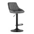 Swivel Bar Stool with Height Adjustment, Footrest, Velvet Grey