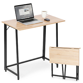 Skládací počítačový stůl 80x45 cm stolek pod notebook loft světlý dub ModernHome Skládací počítačový stůl 80x45 cm stolek pod notebook loft světlý dub ModernHome