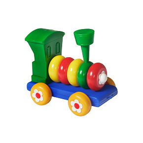 Lokomotiva/Vlak šroubovací skládací tahací plast 20cm 24m+