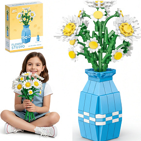 Lebula stavebnice sada 537 ks prvků květiny sedmikrásky ve váze