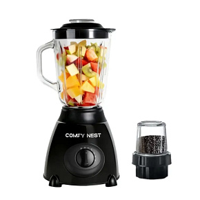 Comfy Nest CN-BLG15BLK: Skleněný mixér a mlýnek 2 v 1 800 W s pulzní funkcí - Černý