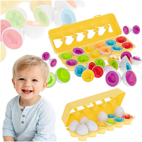 Vzdělávací skládačka sorter přizpůsob vajíčka 12 kusů Vzdělávací skládačka sorter přizpůsob vajíčka 12 kusů