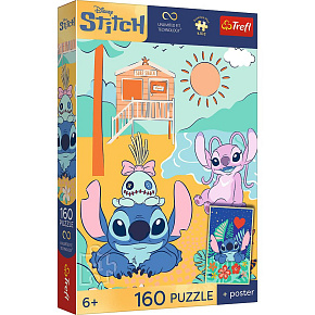 Puzzle Premium Plus Kids - Lilo&Stitch 41x27,5cm 160 dílků v krabici 29x19x4cm